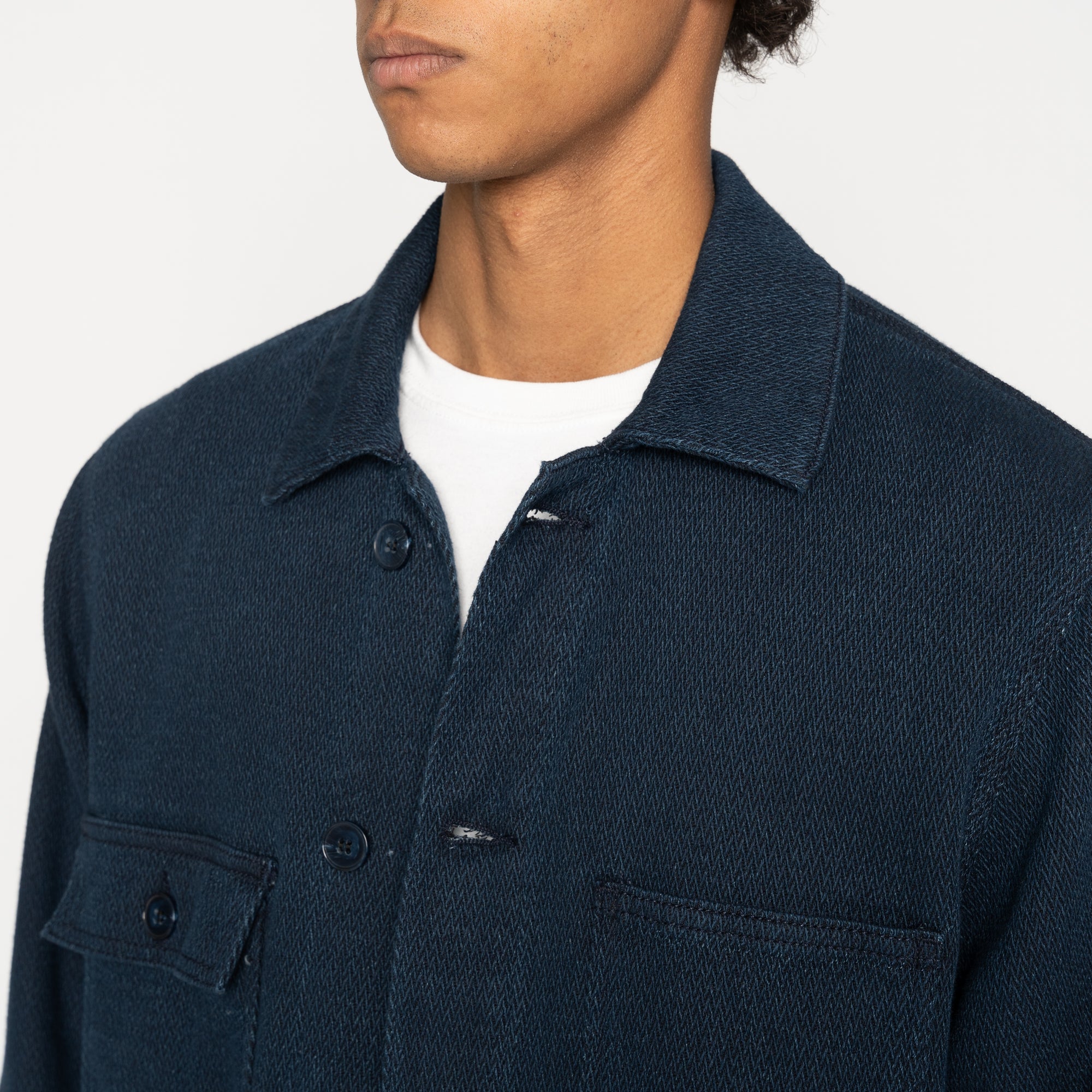 NAKED &amp; FAMOUS Chore Coat Yagasuri Denim