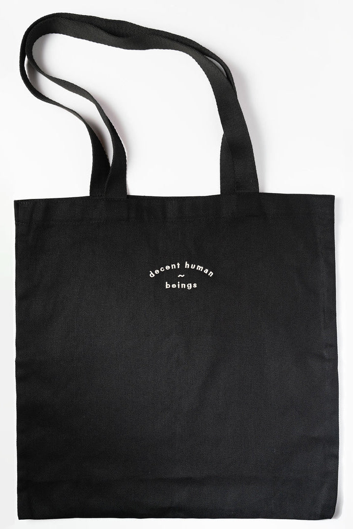 DECENT HUMAN-BEINGS DHB tote bag in black 