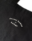 DECENT HUMAN-BEINGS DHB tote bag in black 