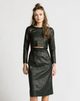 ALLISON WONDERLAND Expectations dress leather noir