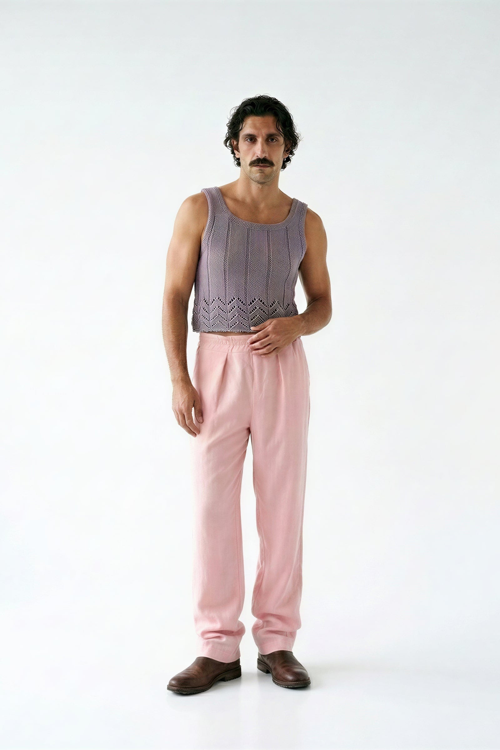 HOUSE OF DWIR - Avery Pants - Pink Linen
