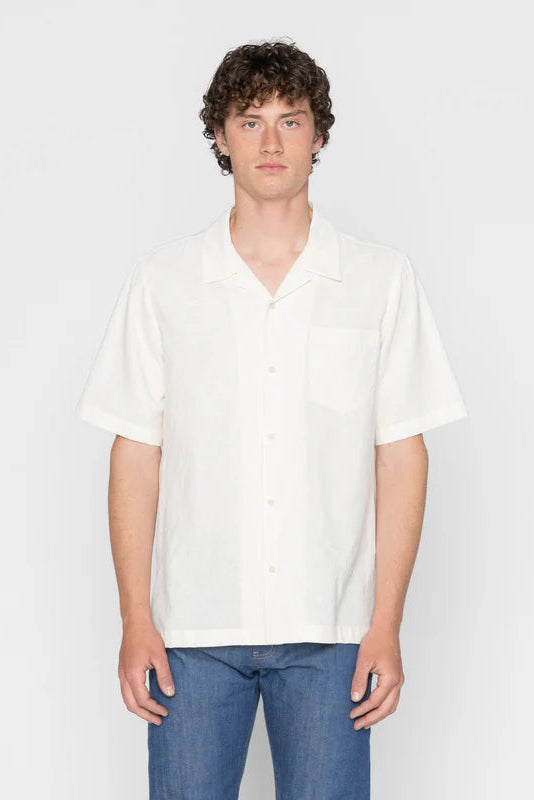 NAKED &amp; FAMOUS Aloha Shirt - Jungle Jacquard - White
