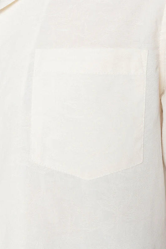 NAKED &amp; FAMOUS Aloha Shirt - Jungle Jacquard - White