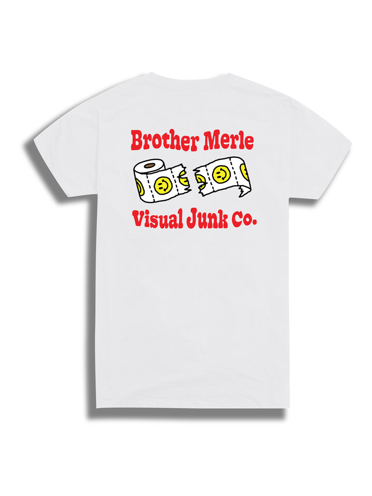 BROTHER MERLE Smiley t-shirt en blanc