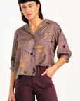 JENNIFER GLASGOW Shirt TREASURE imprimé gris