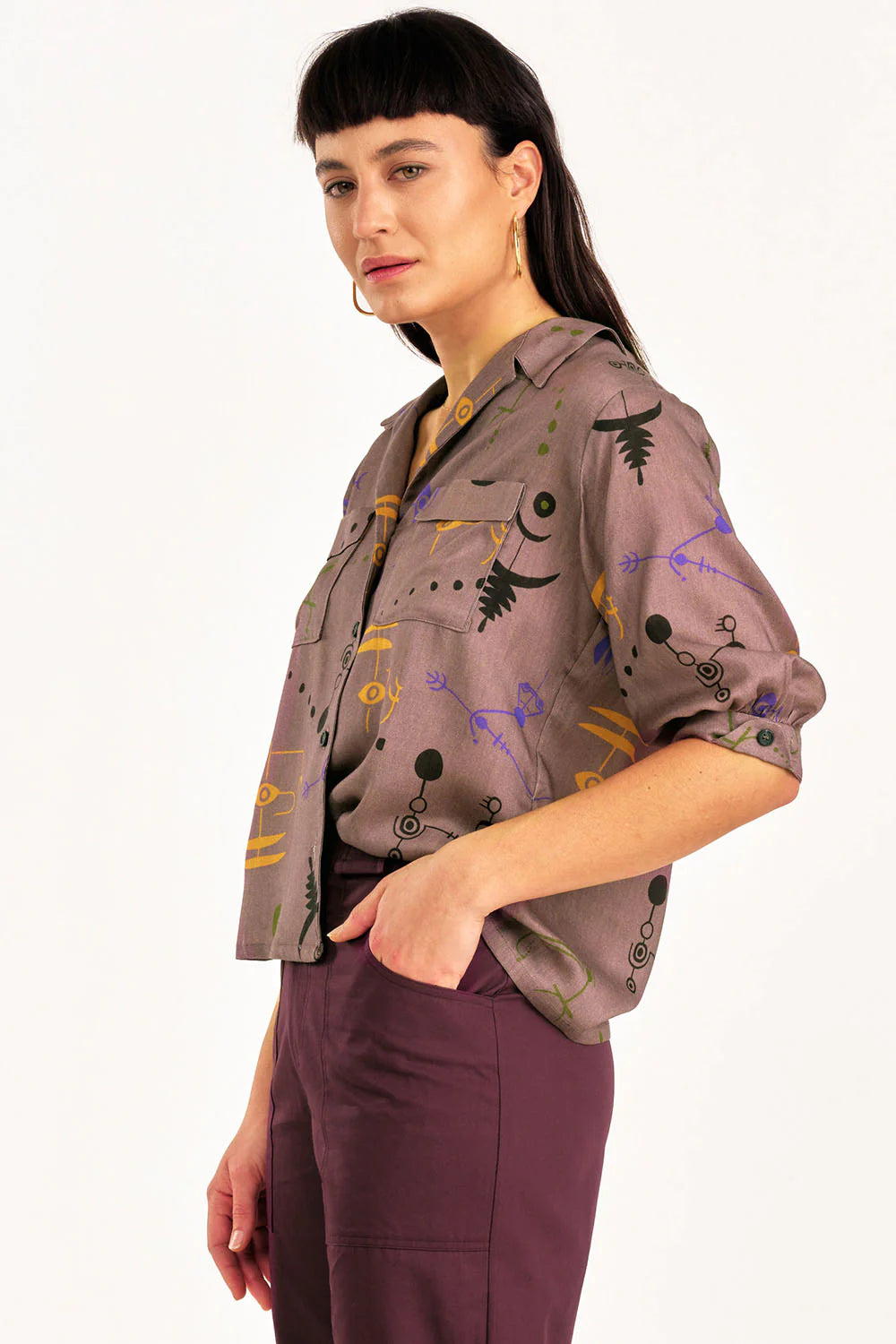 JENNIFER GLASGOW Shirt TREASURE crop circle gris