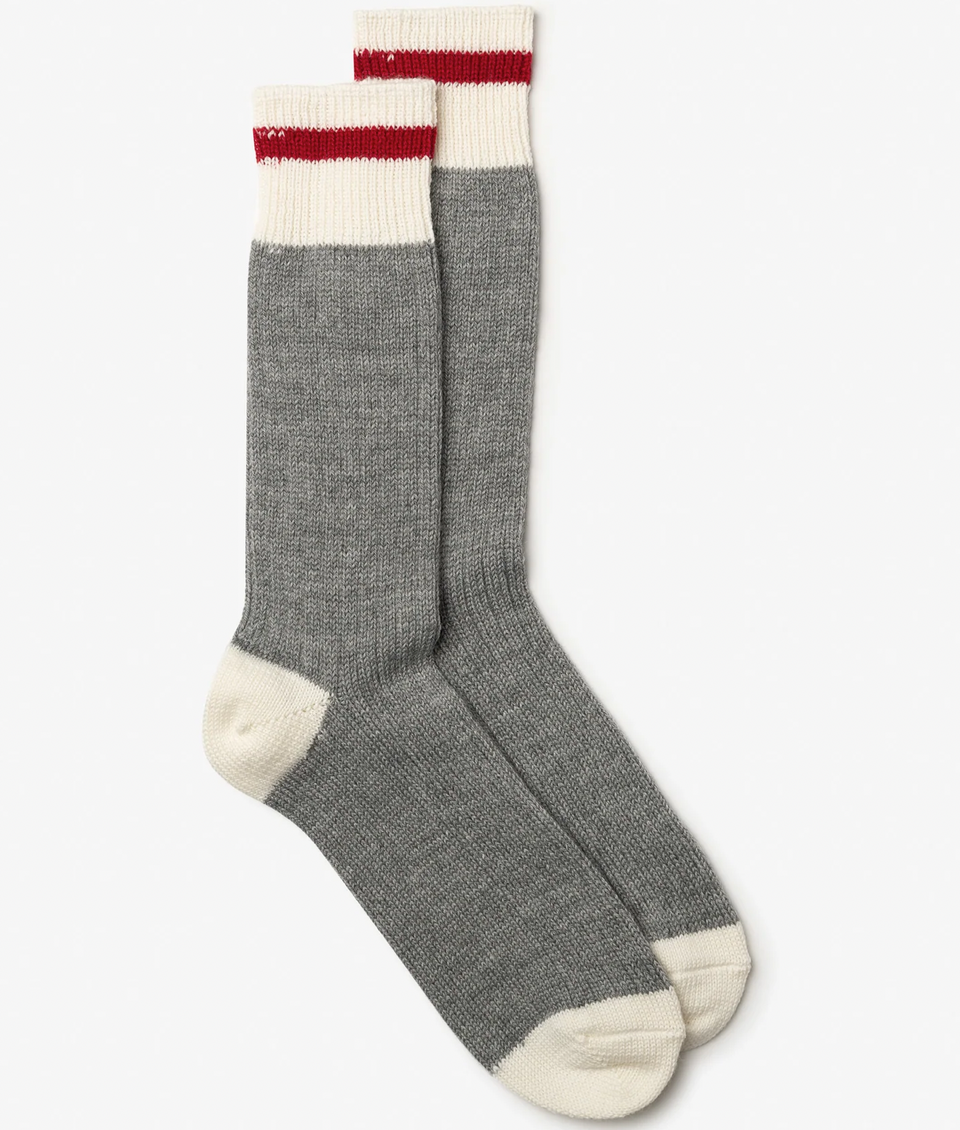 MILO AND DEXTER Heritage chaussettes en gris et rouge