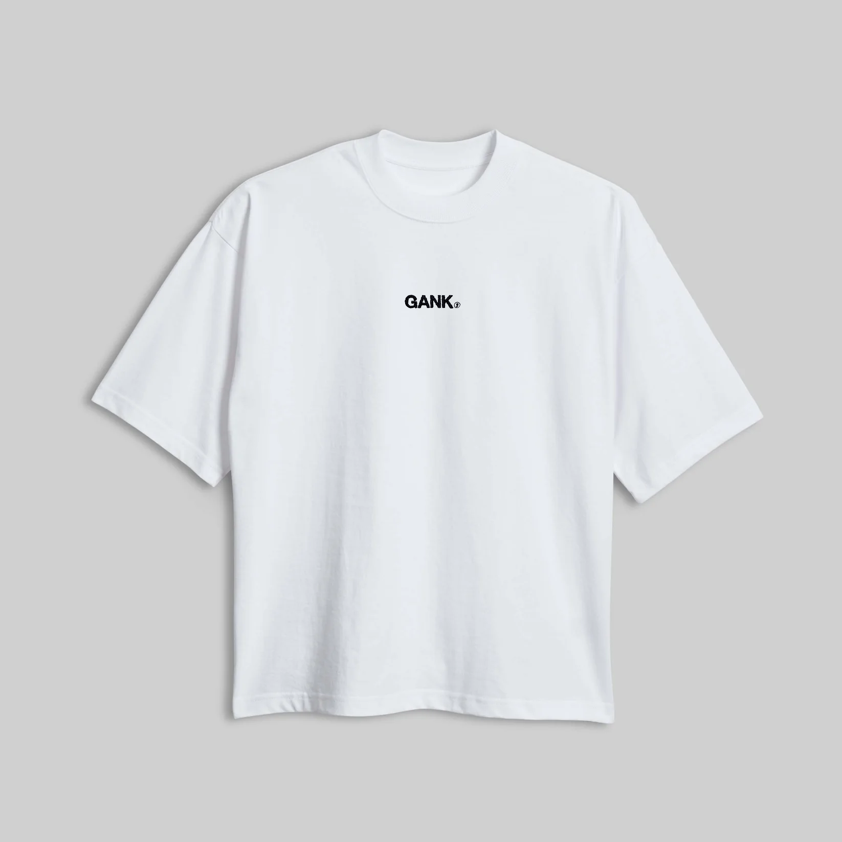 GANK T-shirt Boxy Oversized Blanc Brodé Noir