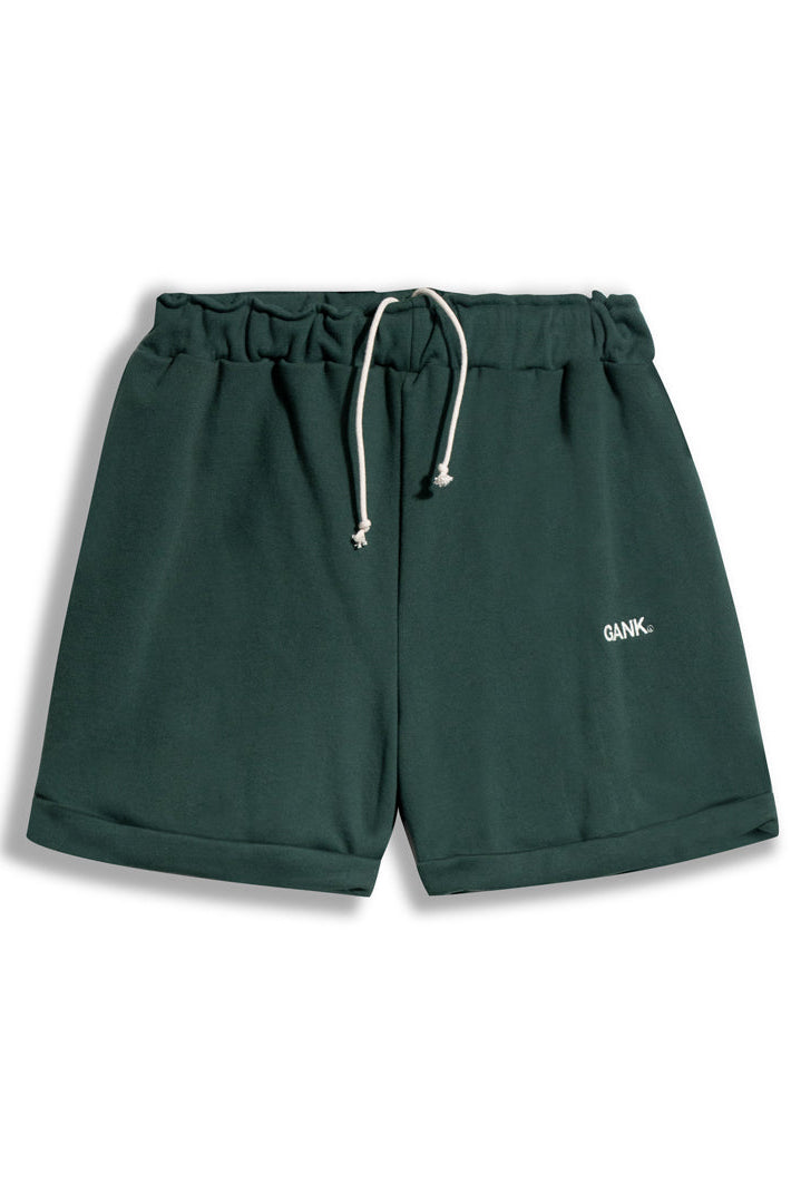 GANK Short vert brodé en crème