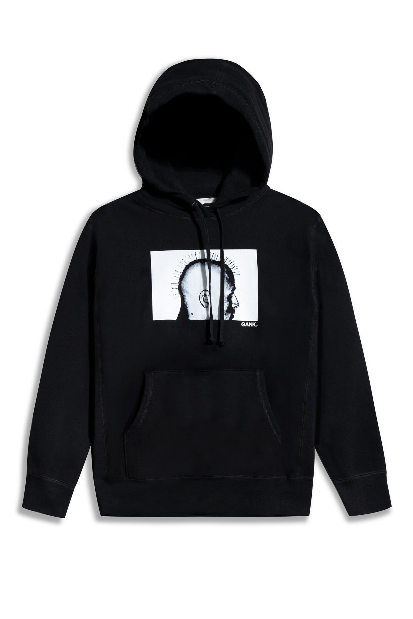GANK Black punk pull à capuche en noir