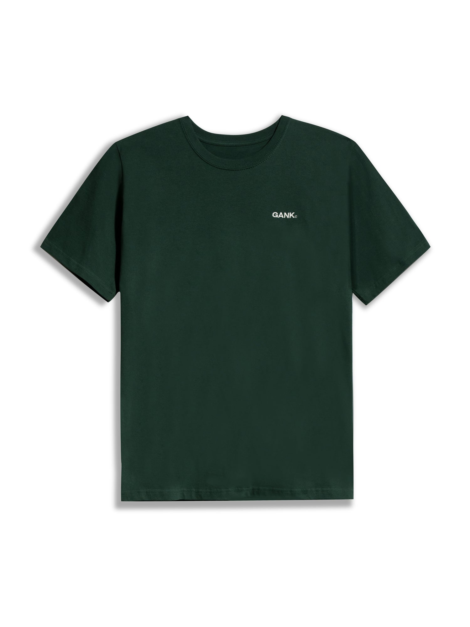 GANK T-Shirt Green Embroidered in Cream