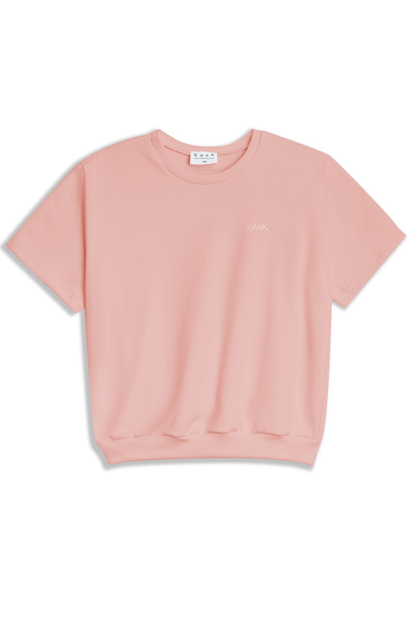 GANK T-Shirt rose french terry brodé crème