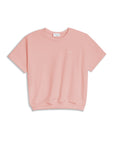 GANK T-Shirt rose french terry brodé crème