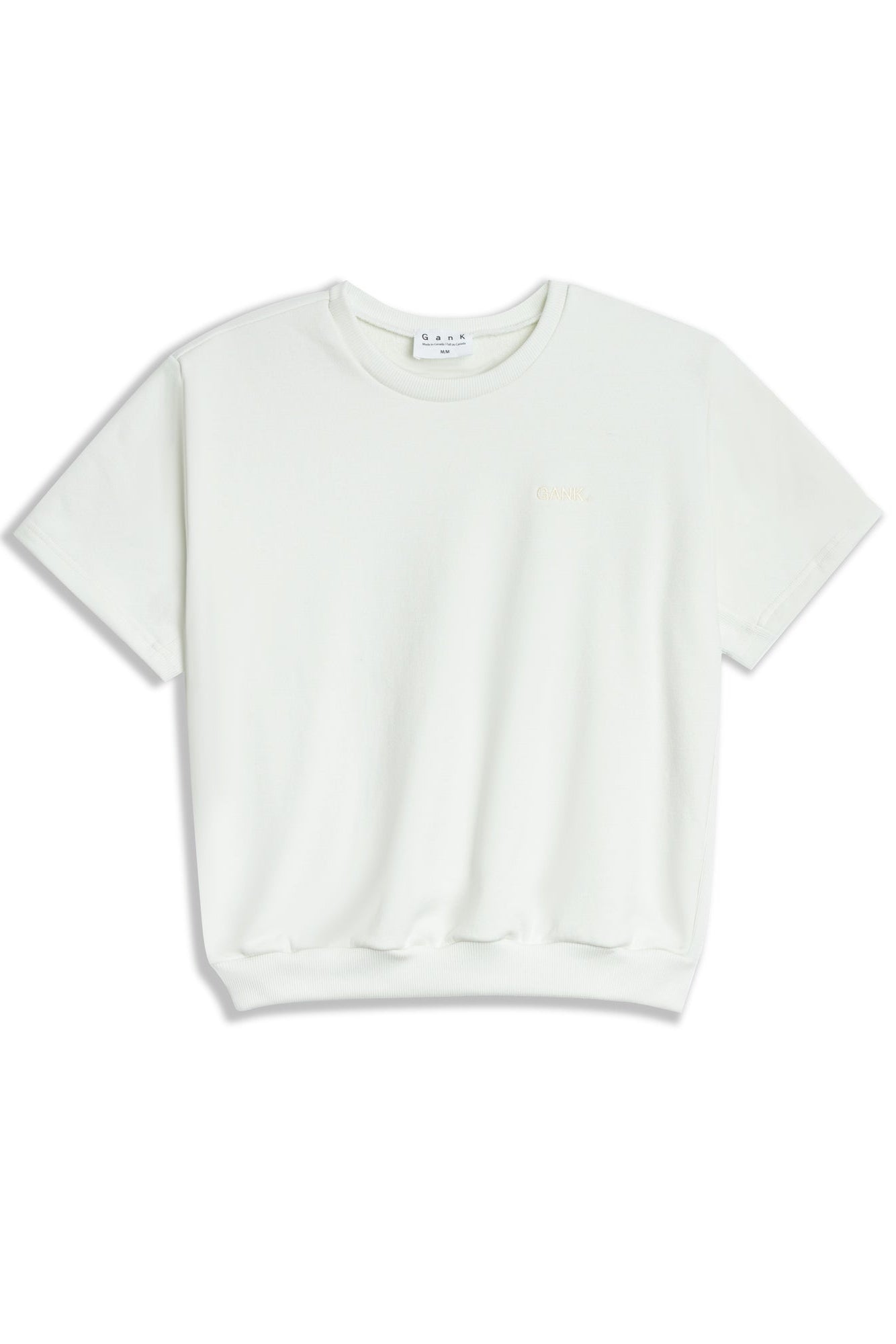 Tone on tone embroidered GANK T-shirt - White