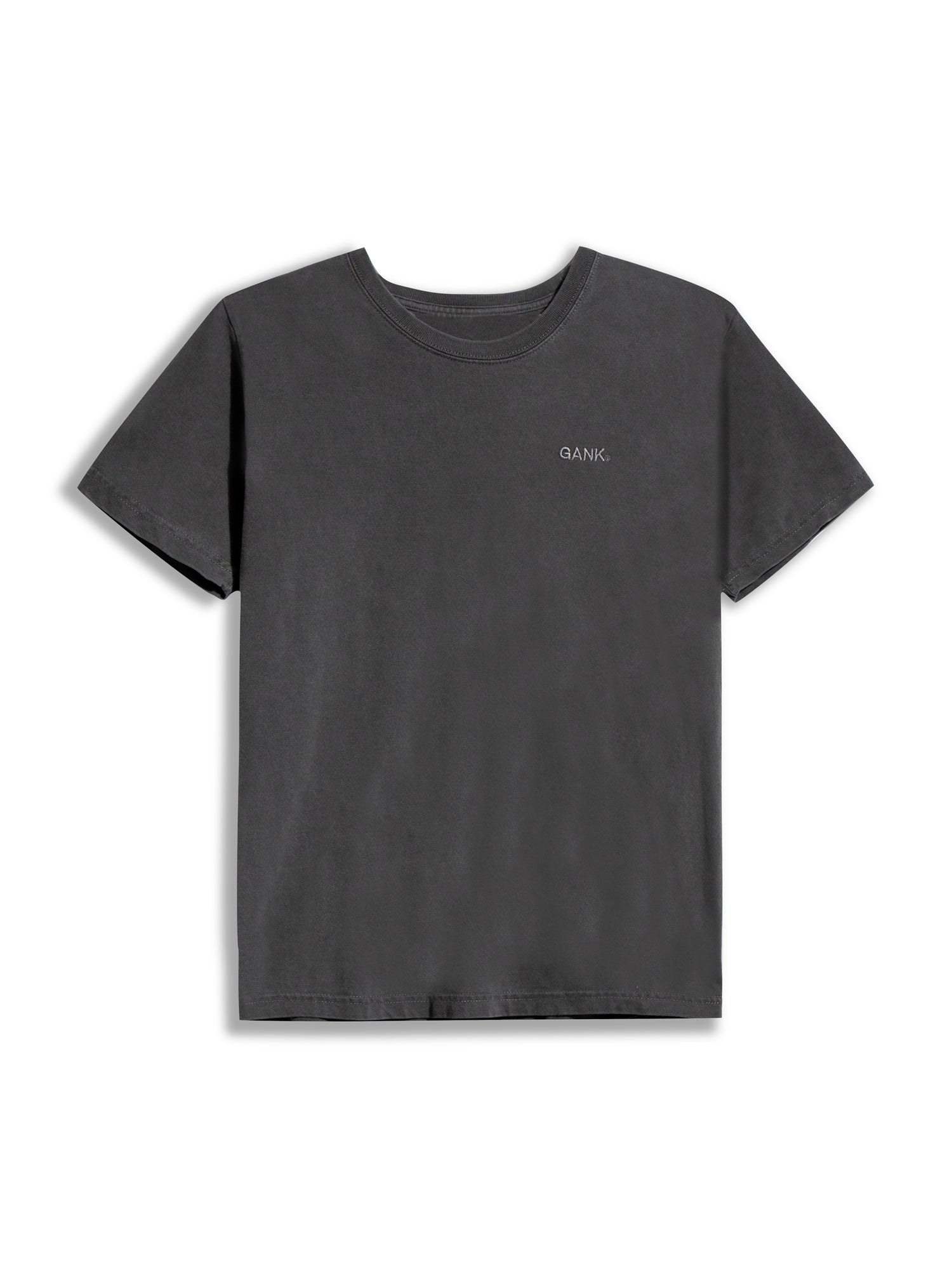 Tone on tone embroidered GANK T-shirt - Charcoal