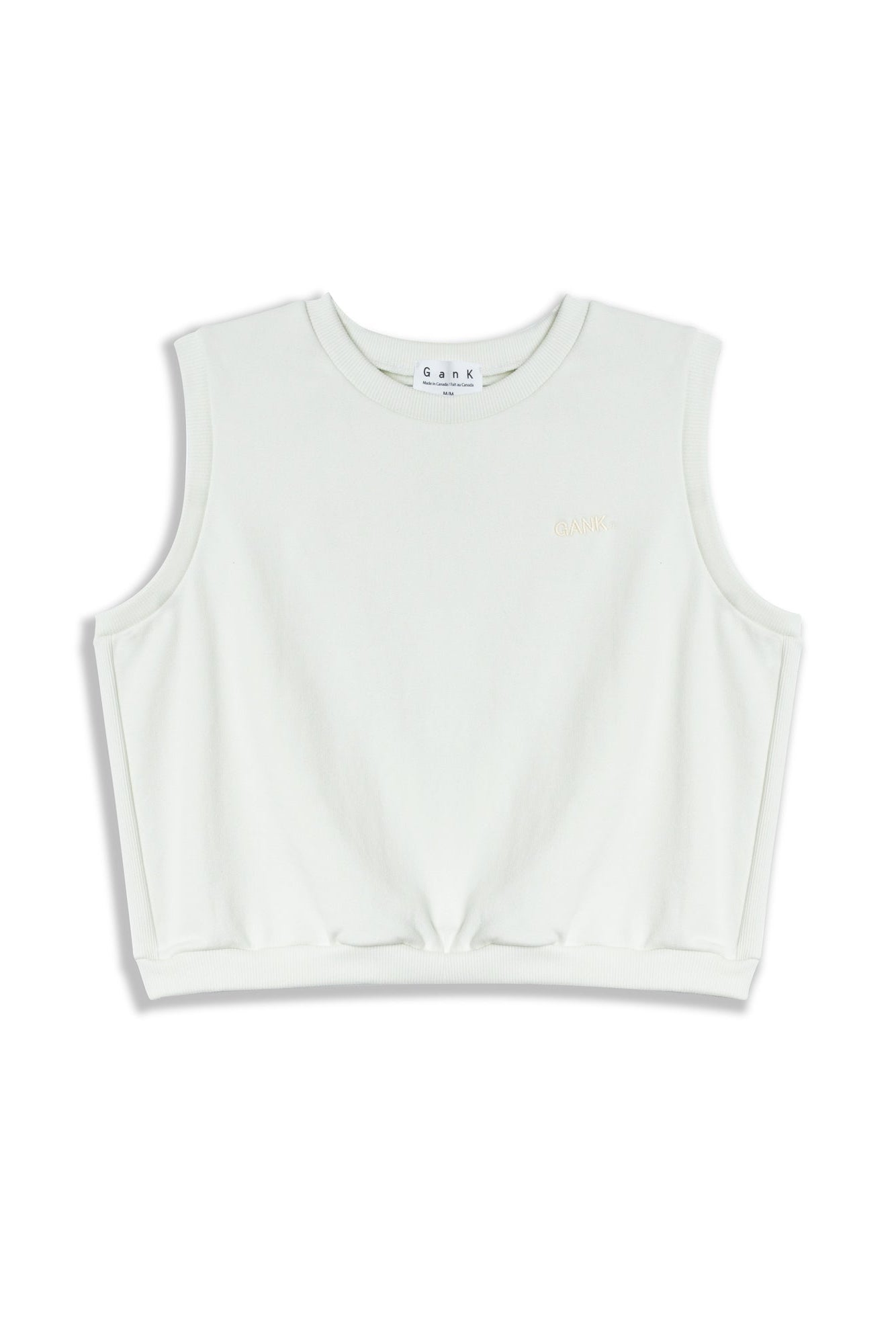 GANK T-Shirt sans manches french terry blanc brodé crème