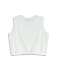 GANK Sleeveless T-Shirt French Terry White Embroidered Cream