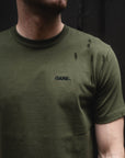 GANK T-Shirt olive brodé noir