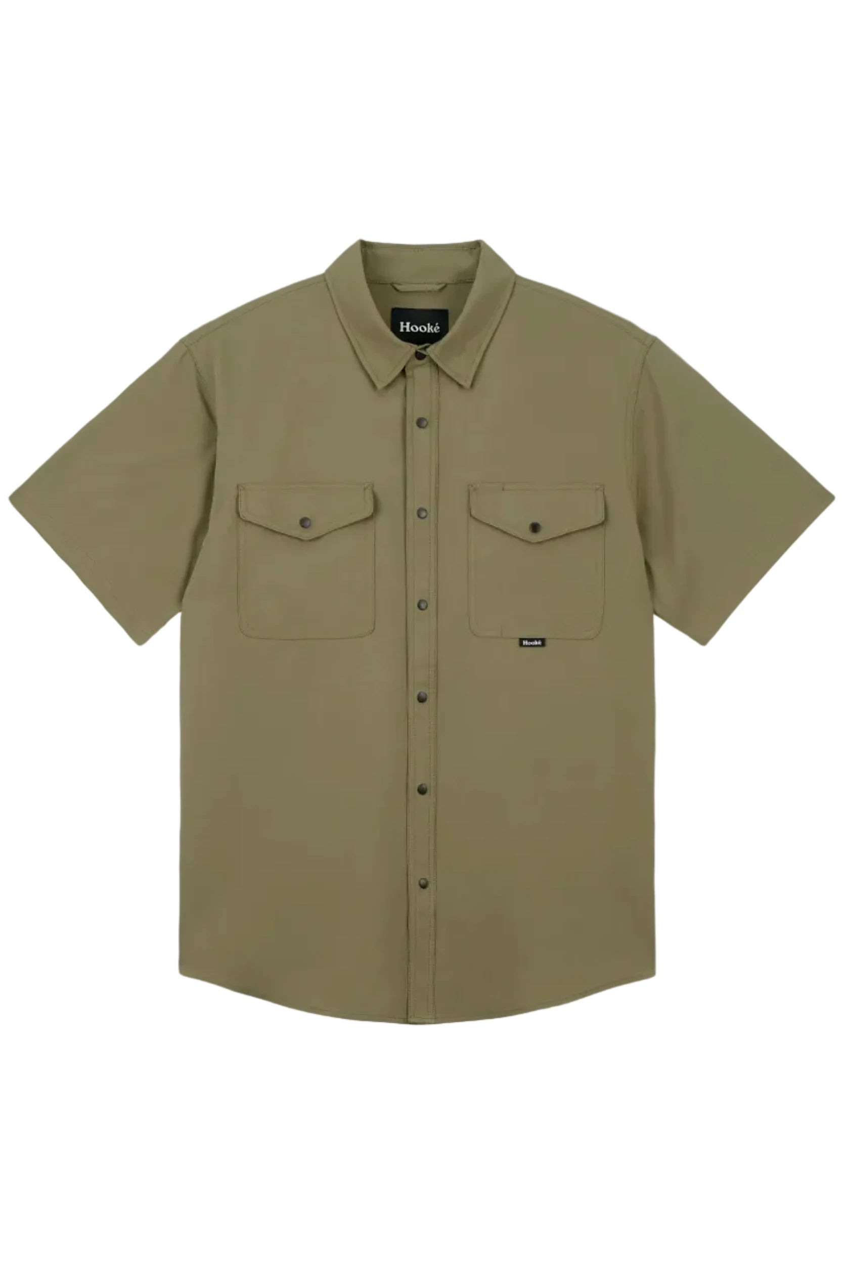 HOOKE River short sleeve shirt in olive green 