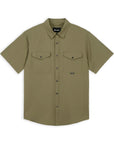 HOOKE River short sleeve shirt in olive green 