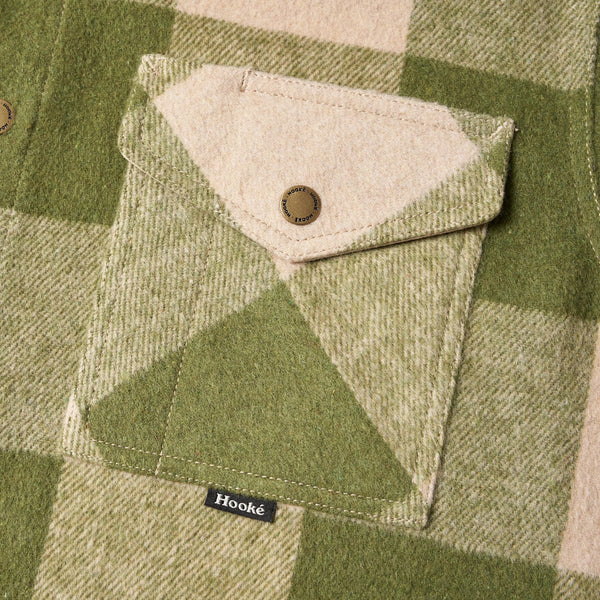 HOOKE Canadian Overshirt vert et crème