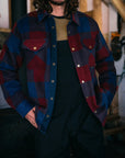 HOOKÉ Canadian overshirt navy & red wine