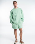 GANK Pastel Green Crew Neck Sweater with Cream Embroidery