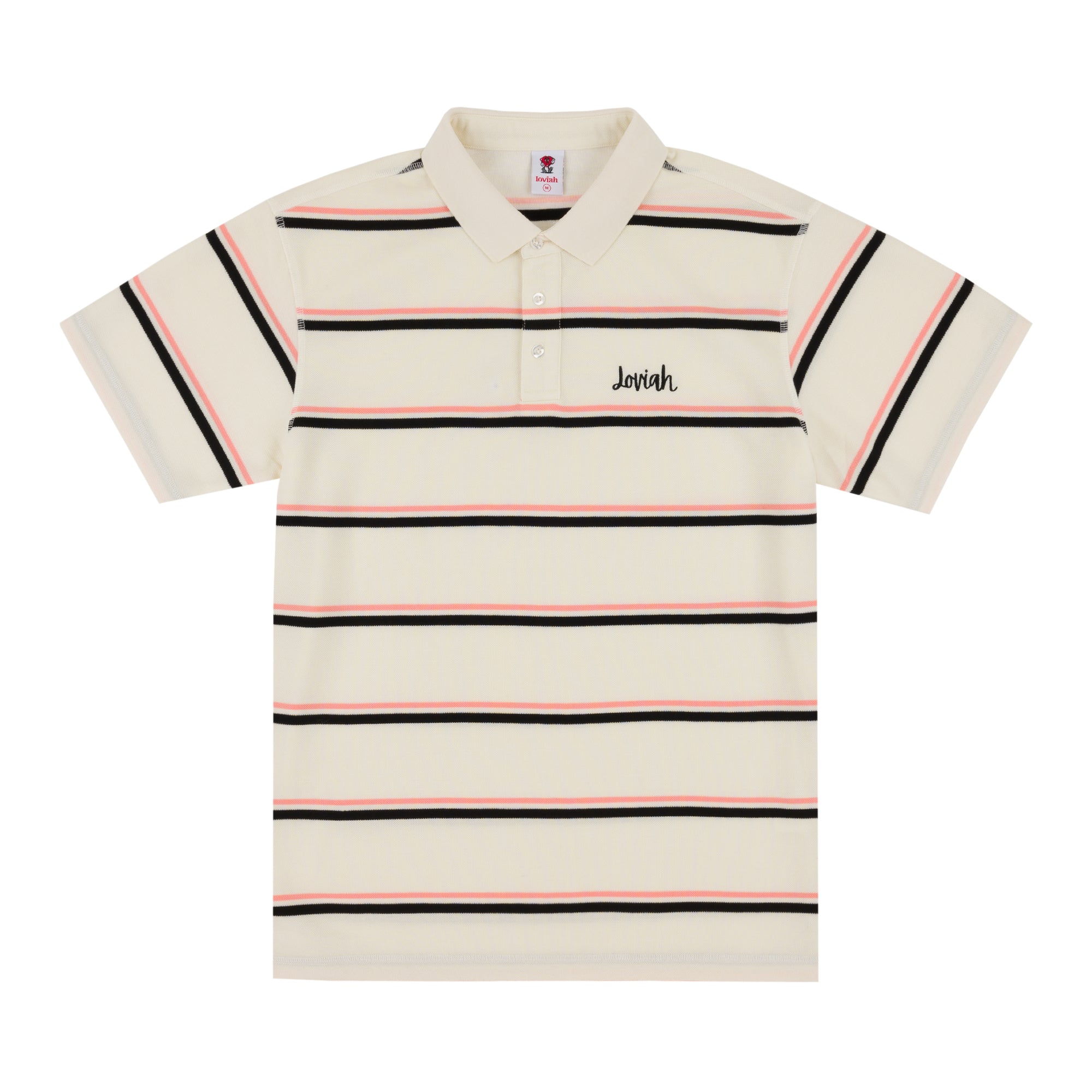 LOVIAH Striped polo shirt in cream