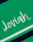 LOVIAH Striped polo shirt in green