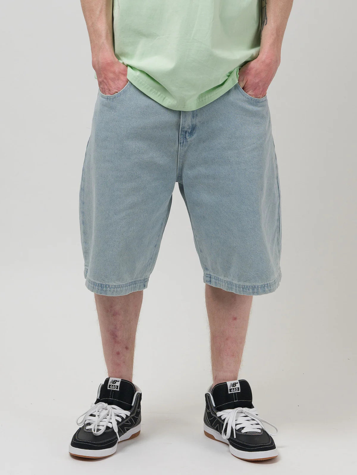 LOVIAH JHORTS DENIM SHORTS WHITE BLUE WASH