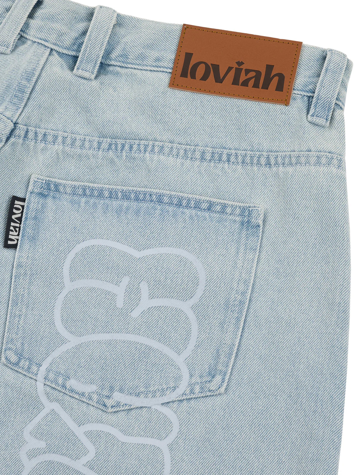 LOVIAH JHORTS DENIM SHORTS WHITE BLUE WASH