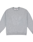 LOVIAH Sewn Heartman Pull à col rond en gris chiné