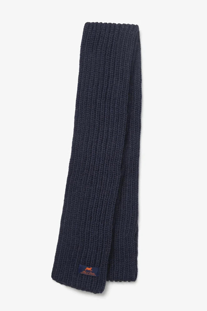 *MILO &amp; DEXTER Hand Knit Wool Scarf in navy