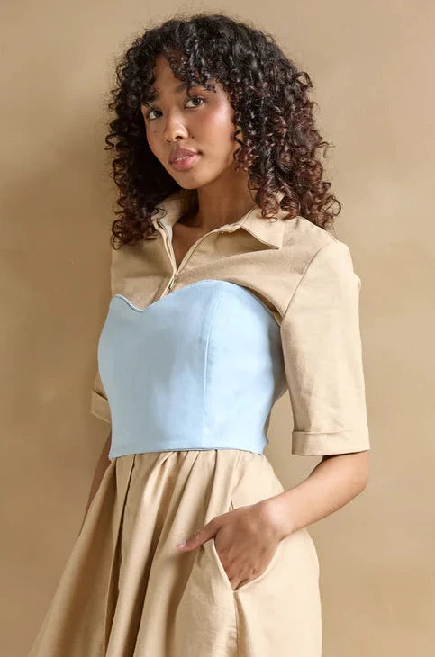 MARIGOLD Angèle - Bustier ajustable Bleu poudre