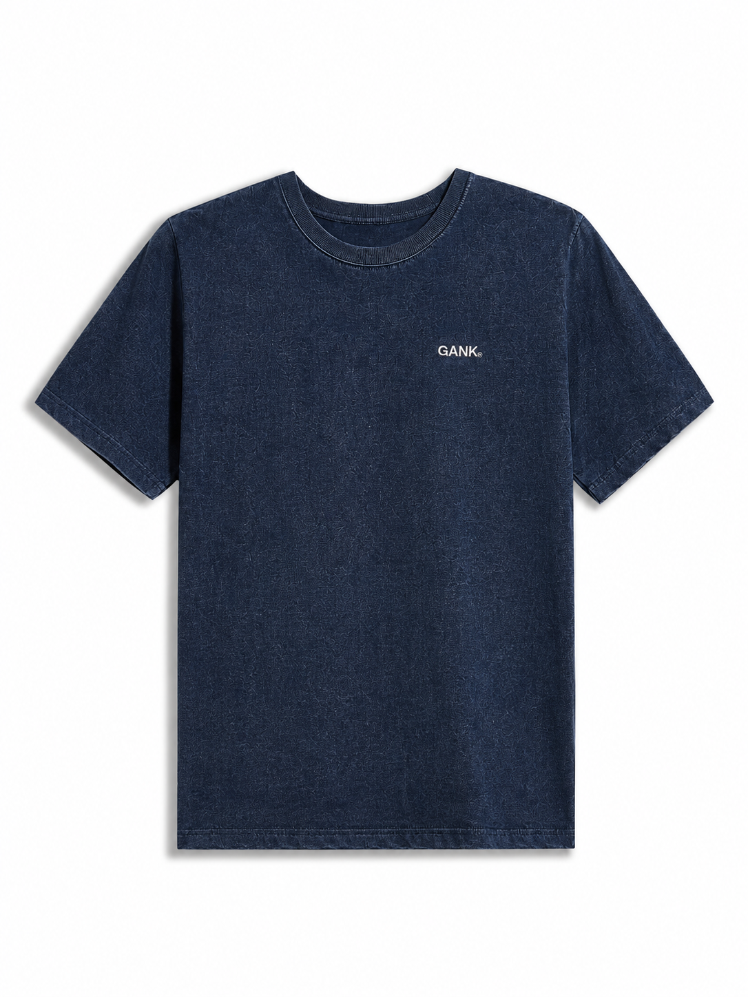 GANK T-shirt Denim brodé en blanc