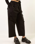 MERCY HOUSE Dionysus cropped cargo in black