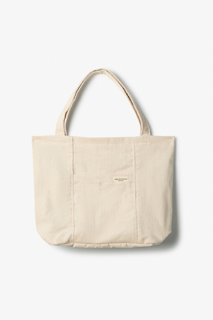 *MILO &amp; DEXTER Sac fourre-tout en corduroy en ivoire