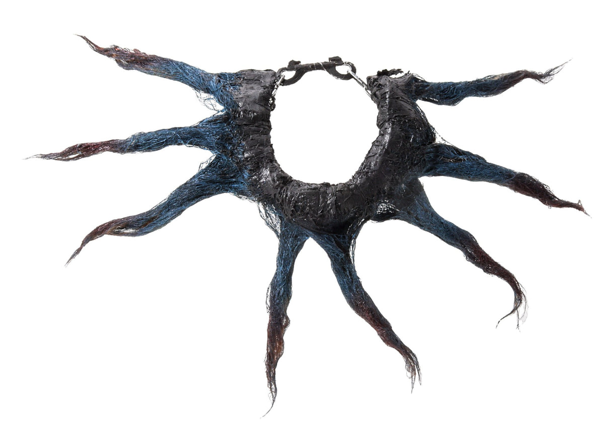 RED RAVEN - Collier Spike Cheveux Bleu