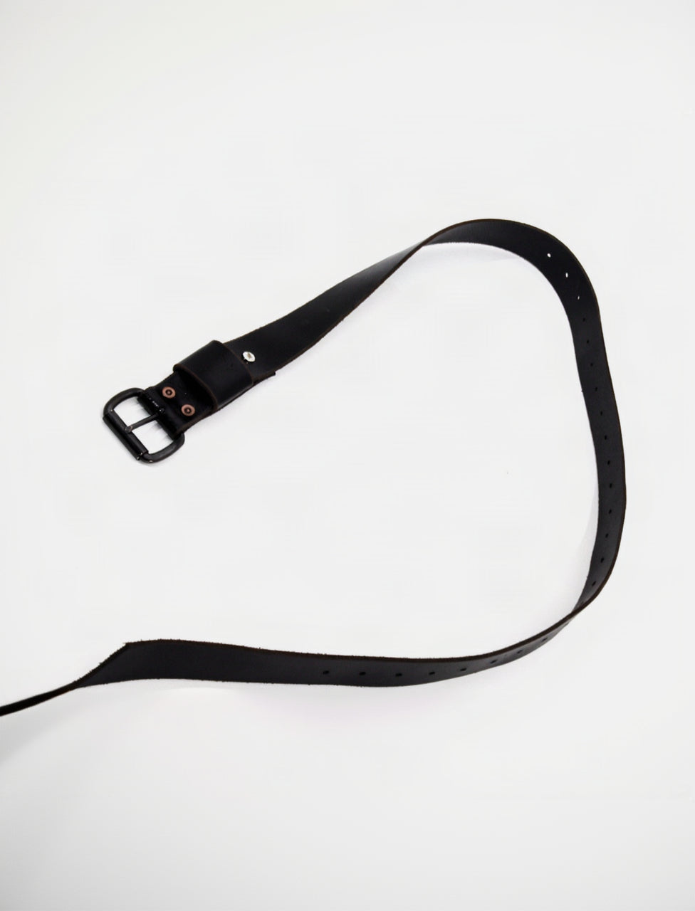 RED RAVEN -  Ceintures Cuire Italian All Black