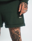 GANK Green Embroidered Cream Shorts