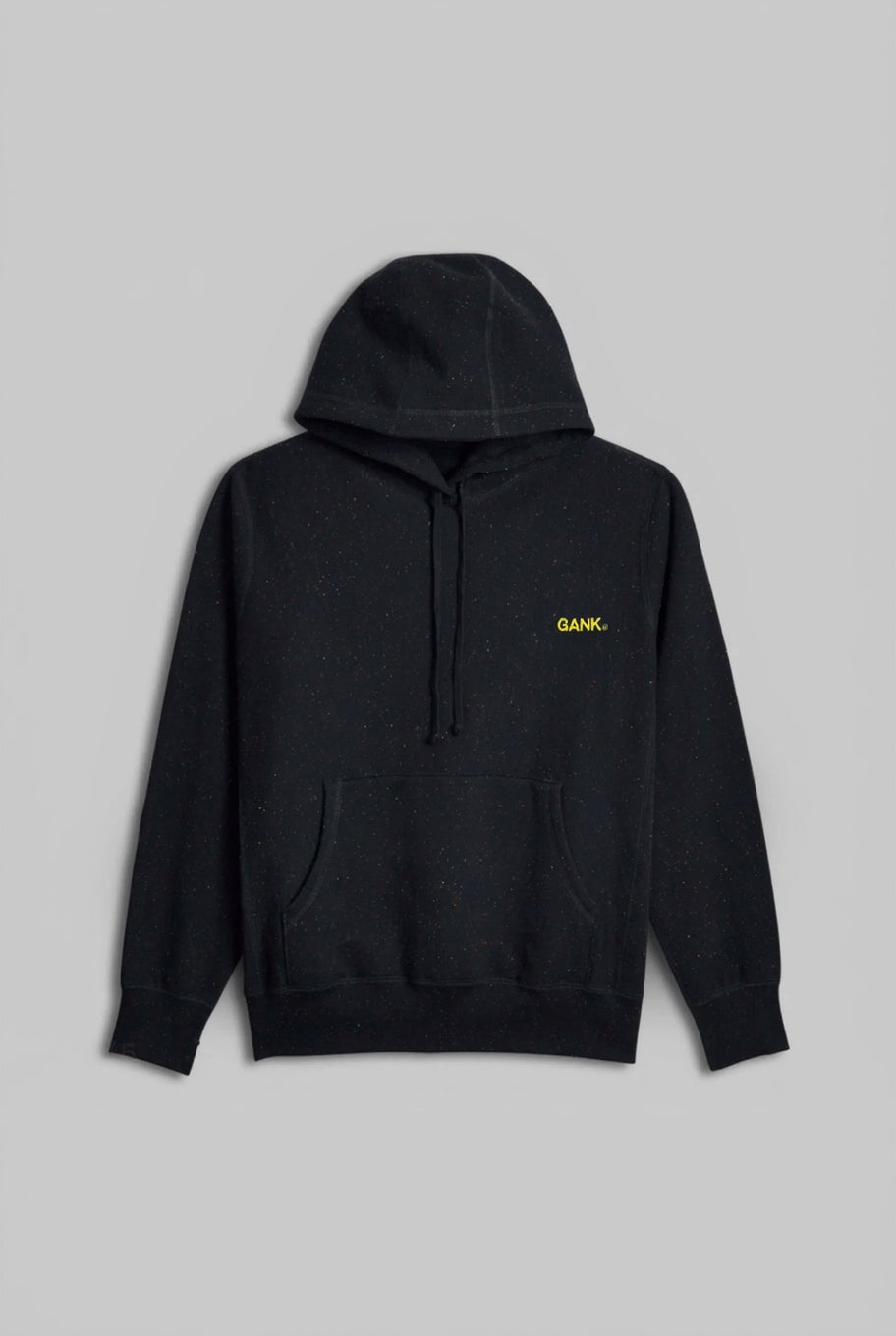GANK Pull à capuche confetti noir brodé jaune