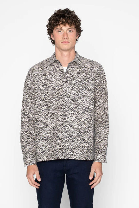 NAKED &amp; FAMOUS - True Shirt Seigaiha Waves - Indigo