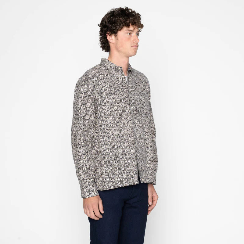 NAKED &amp; FAMOUS - True Shirt Seigaiha Waves - Indigo