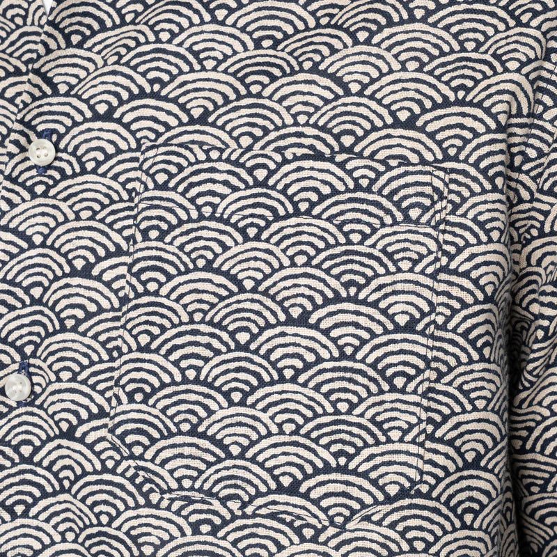 NAKED &amp; FAMOUS - True Shirt Seigaiha Waves - Indigo