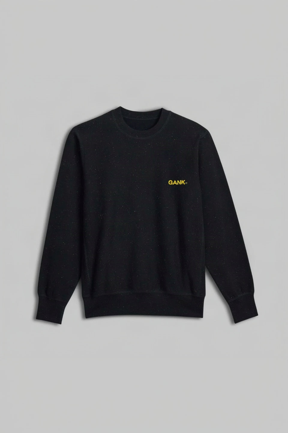 GANK - Crewneck Black Confetti Brodé Jaune