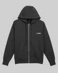 GANK Black Zip-Up Hoodie with White Embroidery