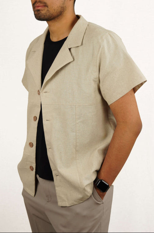 ALYKS Chemise en lin en beige