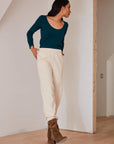 DAGG AND STACEY Hall Suede Trousers in Cream