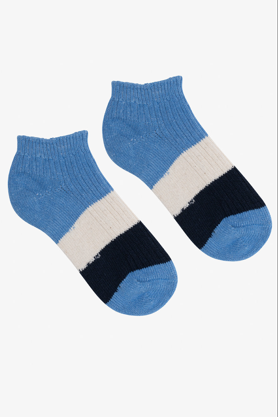 MILO &amp;amp; DEXTER Heritage Crop Sock Sky Blue and Navy