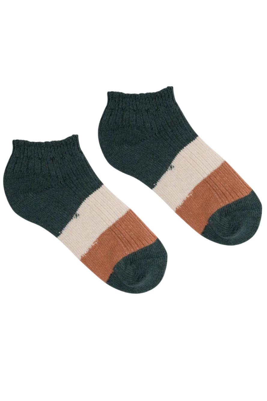 MILO &amp;amp; DEXTER Heritage Crop Sock forest green and brown